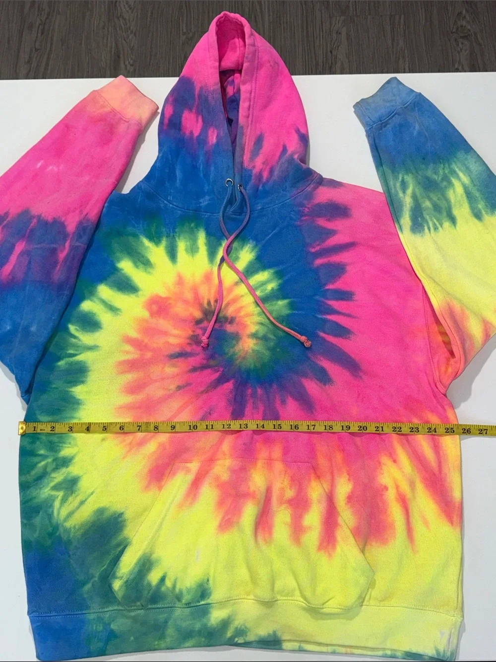 Dreamsicle Girls Neon Tie Dye Pullover Hoodie Sweatshirt With Pocket Size XL